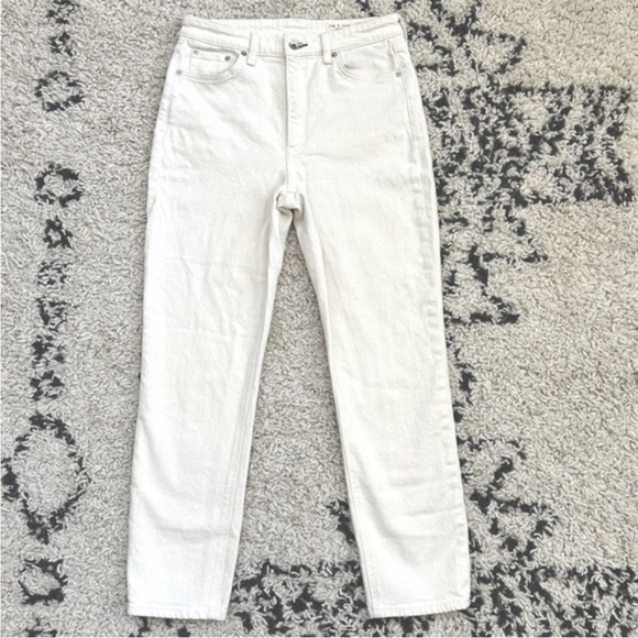 Rag & Bone Nina High-Rise Ankle Cigarette Jeans Ecru | Size 28 - Picture 2 of 10